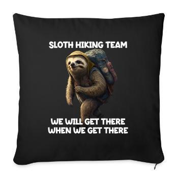 Sloth Hiking Team We Will Get There - Sofa pillowcase 17,3'' x 17,3'' (45 x 45 cm) - black - Front