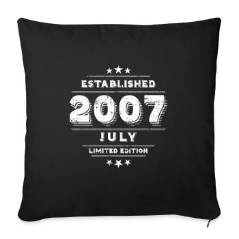 Anniversaire en Juillet 2007 - Juillet - Housse de coussin décorative 45 x 45 cm - noir - Devant