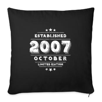Birthday in October 2007 - October - Sofa pillowcase 17,3'' x 17,3'' (45 x 45 cm) - black - Front
