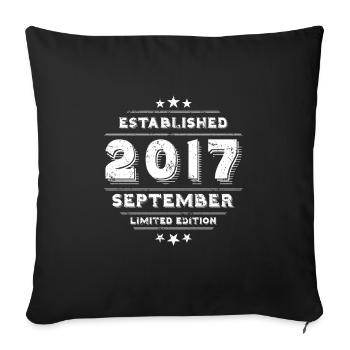 Birthday in September 2017 - September - Sofa pillowcase 17,3'' x 17,3'' (45 x 45 cm) - black - Front