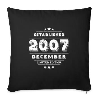 Anniversaire en Décembre 2007 - Décembre - Housse de coussin décorative 45 x 45 cm - noir - Devant