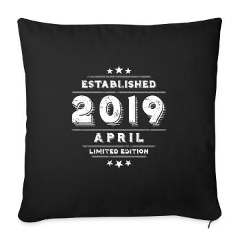 Geburtstag im April 2019 - April - Sofakissenbezug 45 x 45 cm - Schwarz - Vorne