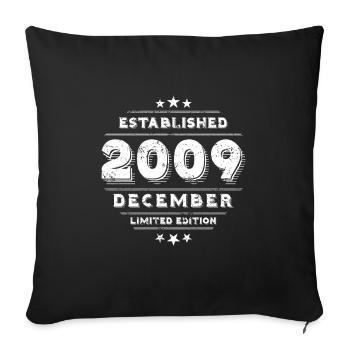 Anniversaire en Décembre 2009 - Décembre - Housse de coussin décorative 45 x 45 cm - noir - Devant