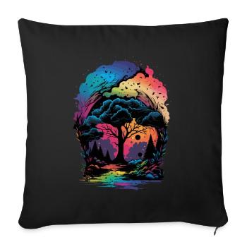 Magical Forest Colorful - Sofa pillowcase 17,3'' x 17,3'' (45 x 45 cm) - black - Front