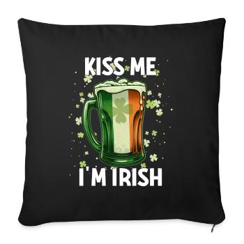 St Patricks Day Kiss Me Im Irish - Housse de coussin décorative 45 x 45 cm - noir - Devant