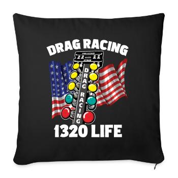 Drag Racing 1320 Life - Sofa pillowcase 17,3'' x 17,3'' (45 x 45 cm) - black - Front