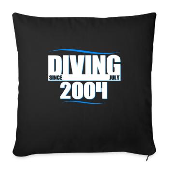Taucher Geburtstag - Plongeur depuis juillet 2004 - Housse de coussin décorative 45 x 45 cm - noir - Devant