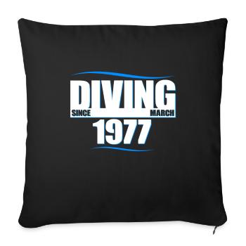 Taucher Geburtstag - Plongeur depuis mars 1977 - Housse de coussin décorative 45 x 45 cm - noir - Devant