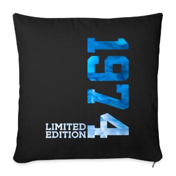 52ND BIRTHDAY LIMITED EDITION 1974 - Sofa pillowcase 17,3'' x 17,3'' (45 x 45 cm) - black - Front