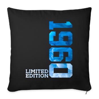 66TH BIRTHDAY LIMITED EDITION 1960 - Sofa pillowcase 17,3'' x 17,3'' (45 x 45 cm) - black - Front