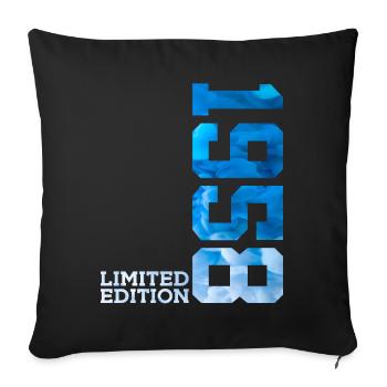 68TH BIRTHDAY LIMITED EDITION 1958 - Sofa pillowcase 17,3'' x 17,3'' (45 x 45 cm) - black - Front