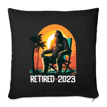 Retraite retirée 2023 - Housse de coussin décorative 45 x 45 cm - noir - Devant