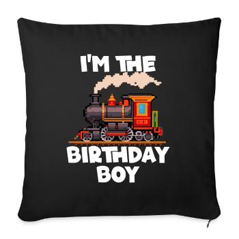 Im The Birthday Boy Train - Sofakissenbezug 45 x 45 cm - Schwarz - Vorne