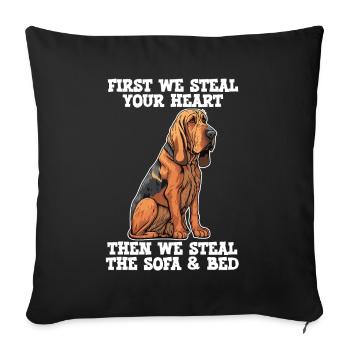 Bloodhound First We Steal Your Heart - Housse de coussin décorative 45 x 45 cm - noir - Devant