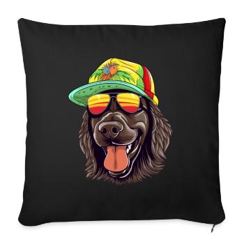 Cool Rasta Black Retriever Colorful - Sofa pillowcase 17,3'' x 17,3'' (45 x 45 cm) - black - Front