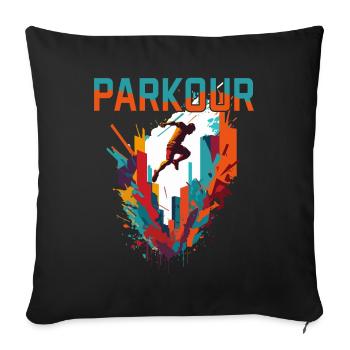 Parkour Urbain - Housse de coussin décorative 45 x 45 cm - noir - Devant