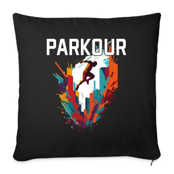 Parkour Urban Coloré - Housse de coussin décorative 45 x 45 cm - noir - Devant