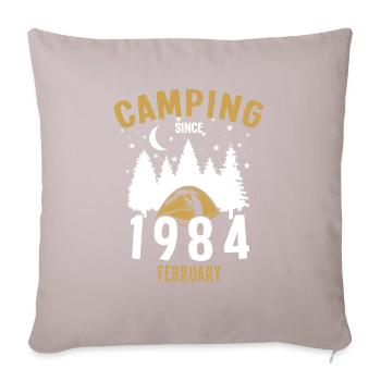 Birthday: Camping since February 1984 Camping - Sofa pillowcase 17,3'' x 17,3'' (45 x 45 cm) - light taupe - Front