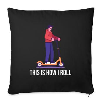 Rollerfahren So rolle ich - Sofakissenbezug 45 x 45 cm - Schwarz - Vorne