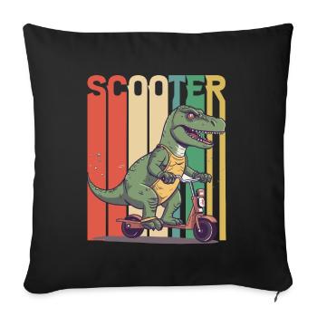Scootering T Rex - Housse de coussin décorative 45 x 45 cm - noir - Devant