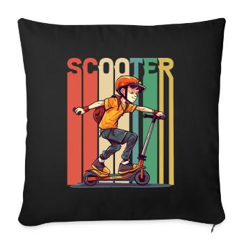 Scootering Boy Retro Vintage - Sofa pillowcase 17,3'' x 17,3'' (45 x 45 cm) - black - Front