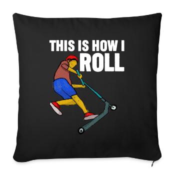 Rollerfahren So rolle ich - Sofakissenbezug 45 x 45 cm - Schwarz - Vorne