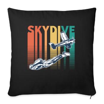 Skydiving Skydive Retro Vintage - Sofa pillowcase 17,3'' x 17,3'' (45 x 45 cm) - black - Front