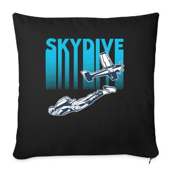 Skydiving Skydive - Sofa pillowcase 17,3'' x 17,3'' (45 x 45 cm) - black - Front