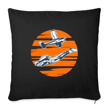 Skydiving Skydiver Sunset - Sofa pillowcase 17,3'' x 17,3'' (45 x 45 cm) - black - Front
