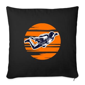 Skydiving Skydiver Sunset - Sofa pillowcase 17,3'' x 17,3'' (45 x 45 cm) - black - Front