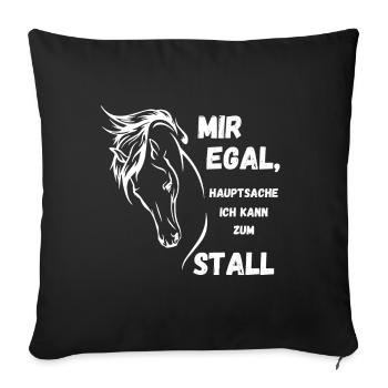 Ich kann zum Stall - Sofakissenbezug 45 x 45 cm - Schwarz - Vorne