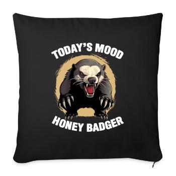 Honey Badger Todays Mood - Sofa pillowcase 17,3'' x 17,3'' (45 x 45 cm) - black - Front