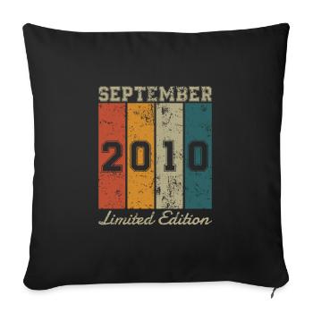 Birthday: September 2010 - Limited Edition Retro - Sofa pillowcase 17,3'' x 17,3'' (45 x 45 cm) - black - Front