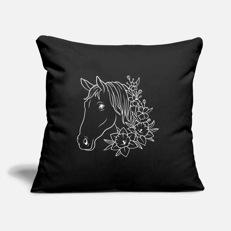 Pferd mit Blumen Sofakissenbezug 45 x 45 cm