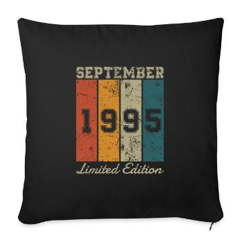 Geburtstag: September 1995 - Limited Edition Retro - Sofakissenbezug 45 x 45 cm - Schwarz - Vorne