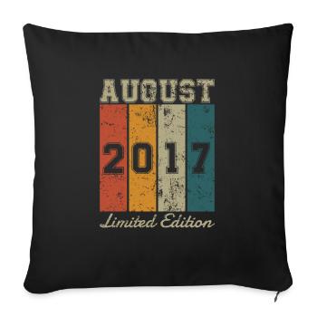 Birthday: August 2017 - Limited Edition Retro - Sofa pillowcase 17,3'' x 17,3'' (45 x 45 cm) - black - Front