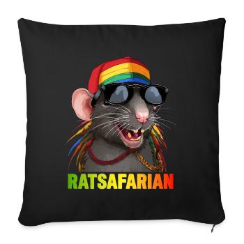 Cool Rasta Rat Colorful - Sofa pillowcase 17,3'' x 17,3'' (45 x 45 cm) - black - Front
