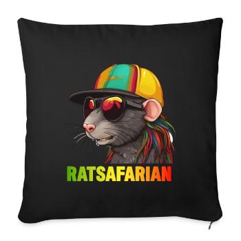 Cool Rasta Rat Colorful - Sofa pillowcase 17,3'' x 17,3'' (45 x 45 cm) - black - Front