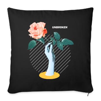 Unbroken Flower Aesthetic Art Graphic - Sofa pillowcase 17,3'' x 17,3'' (45 x 45 cm) - black - Front