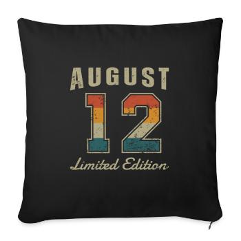 Birthday: August 2012 - Limited Edition Retro - Sofa pillowcase 17,3'' x 17,3'' (45 x 45 cm) - black - Front