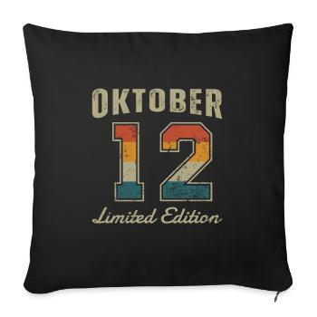 Birthday: October 2012 - Limited Edition Retro - Sofa pillowcase 17,3'' x 17,3'' (45 x 45 cm) - black - Front