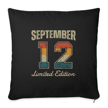 Birthday: September 2012 - Limited Edition Retro - Sofa pillowcase 17,3'' x 17,3'' (45 x 45 cm) - black - Front