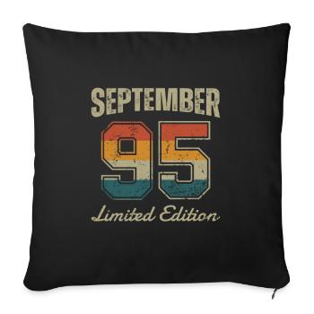 Geburtstag: September 1995 - Limited Edition Retro - Sofakissenbezug 45 x 45 cm - Schwarz - Vorne