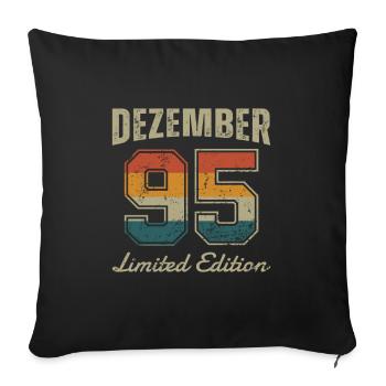 Geburtstag: Dezember 1995 - Limited Edition Retro - Sofakissenbezug 45 x 45 cm - Schwarz - Vorne