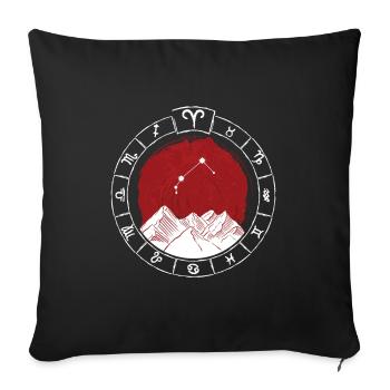 Zodiac sign Aries - Zodiac sign - Natal period - Sofa pillowcase 17,3'' x 17,3'' (45 x 45 cm) - black - Front