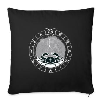 Signe du zodiaque Cancer - Signe du zodiaque - Anniversaire - Housse de coussin décorative 45 x 45 cm - noir - Devant