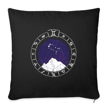 Signe du zodiaque Gémeaux - Signe du zodiaque - Naissance - Housse de coussin décorative 45 x 45 cm - noir - Devant