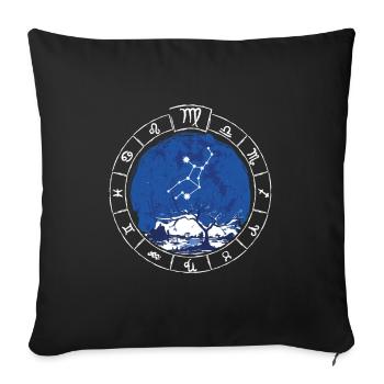 Zodiac sign Virgo - Zodiac sign - Birth - Sofa pillowcase 17,3'' x 17,3'' (45 x 45 cm) - black - Front