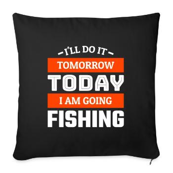Idée cadeau de t-shirt de pêcheur drôle pour les pêcheurs - Housse de coussin décorative 45 x 45 cm - noir - Devant