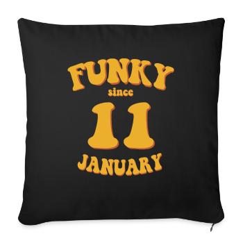 Funky Birthday: Janvier 2011 - Flower Power - Housse de coussin décorative 45 x 45 cm - noir - Devant
